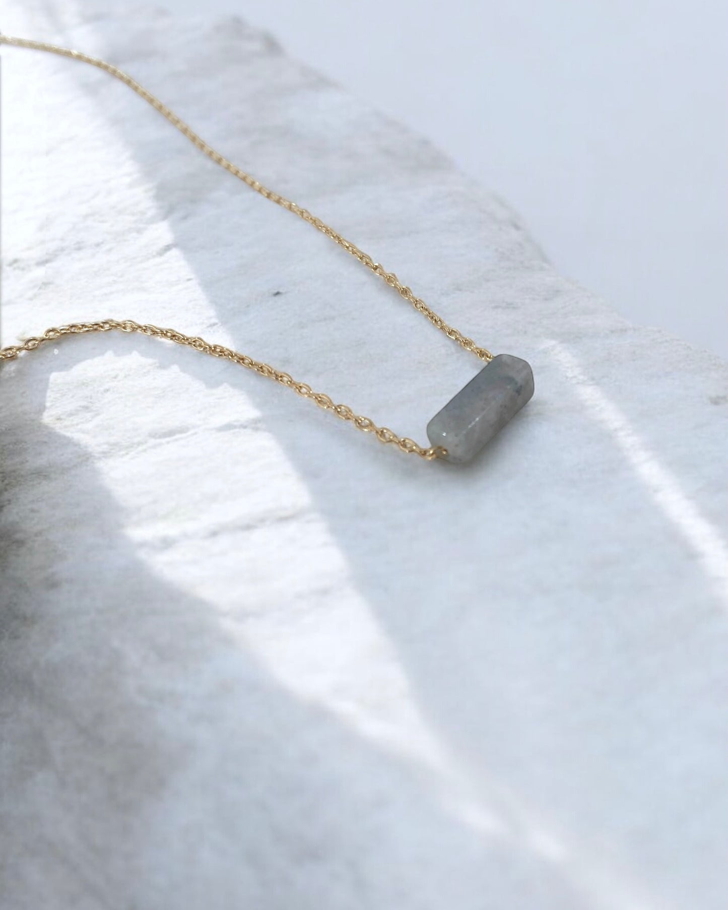 Labradorite Necklace Gold