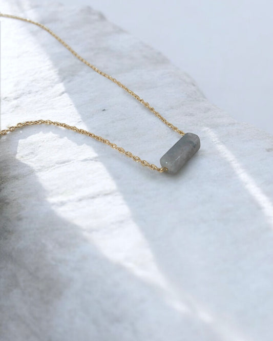 Labradorite Necklace Gold