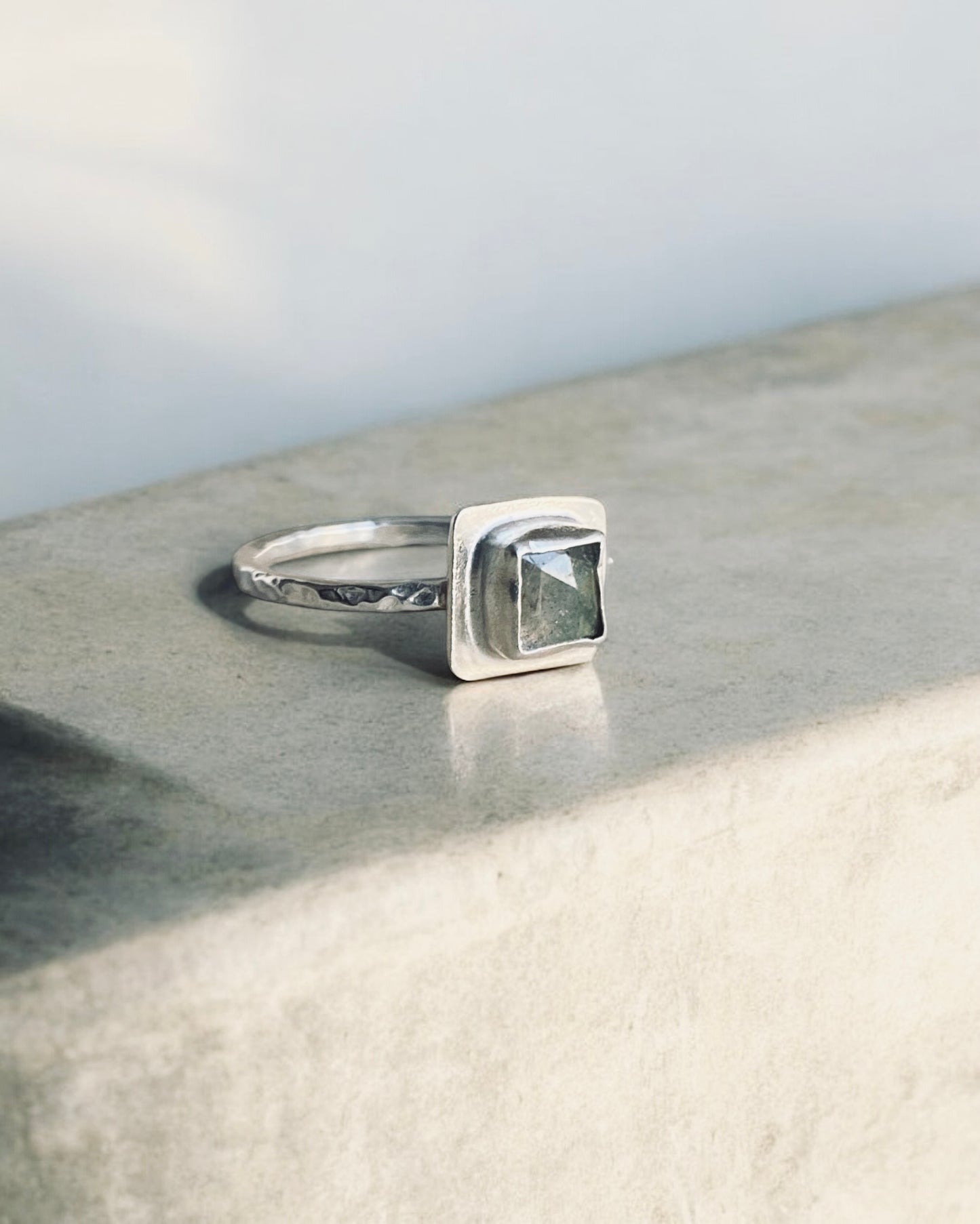 Squared Labradorite Ring