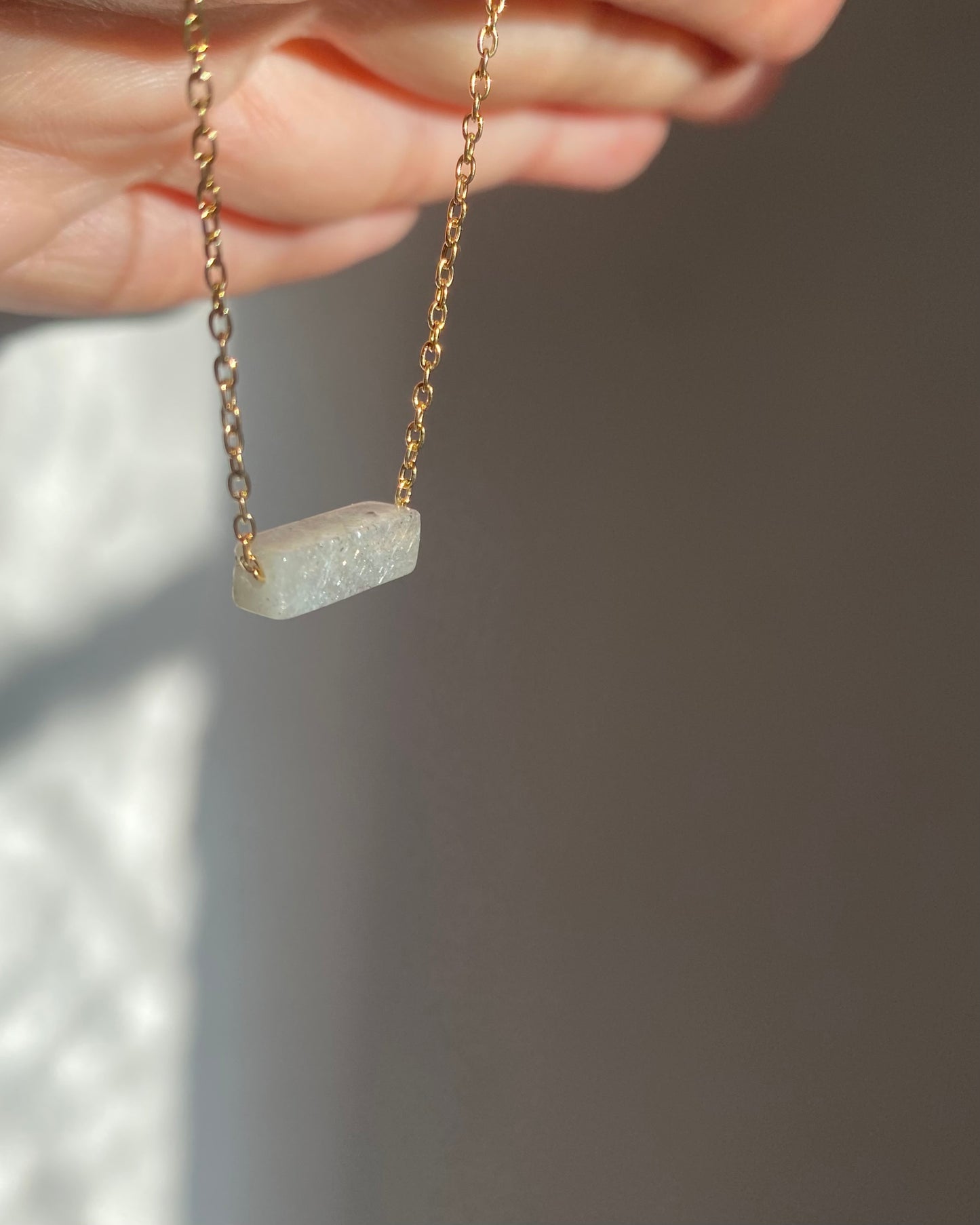 Labradorite Necklace Gold
