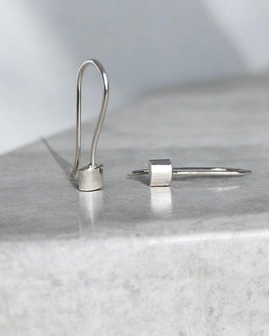 D Shape Earrings Silver