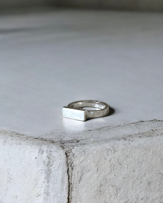 Big Rectangle Silver Ring