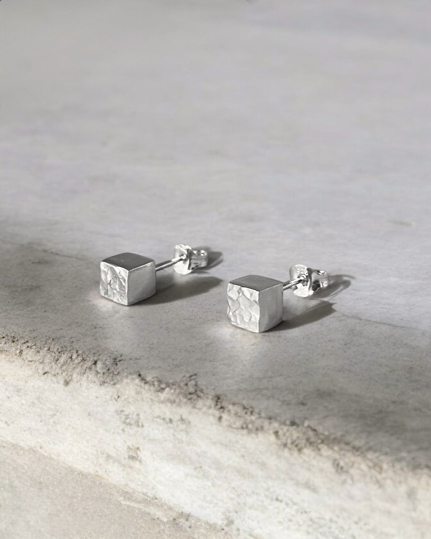 Silver Cube Studs L