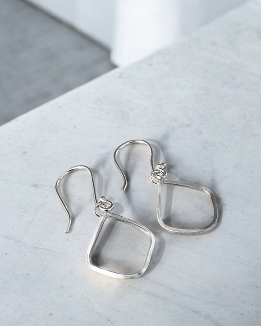 Silver Rhombus Earrings