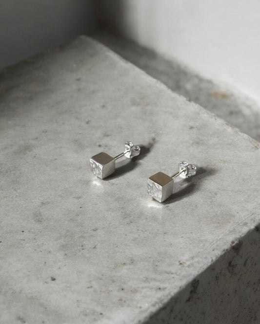 Pendientes Cubo M Plata