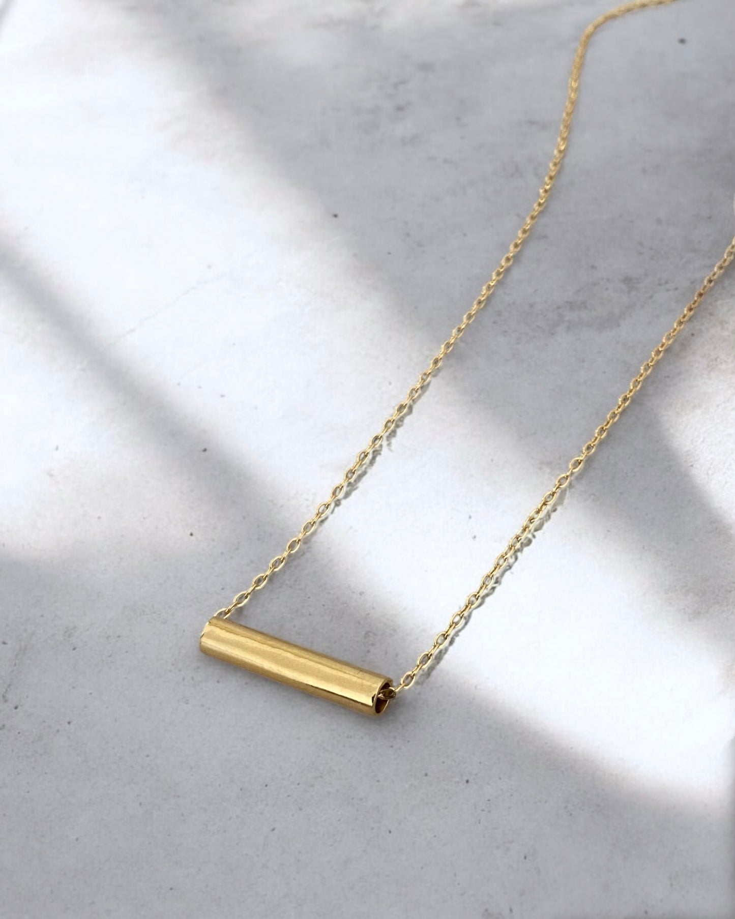 Tube Necklace M Gold